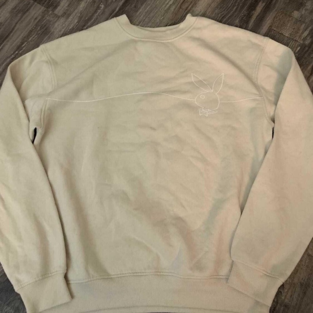 PLAYBOY Beige Crewneck Men's Sweater